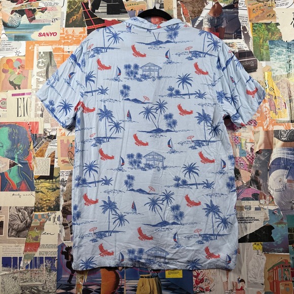 Collector's Home Free AL‎ Alabama Mens Palm Tree Button Down Aloha Shirt - Small - Picture 6 of 7